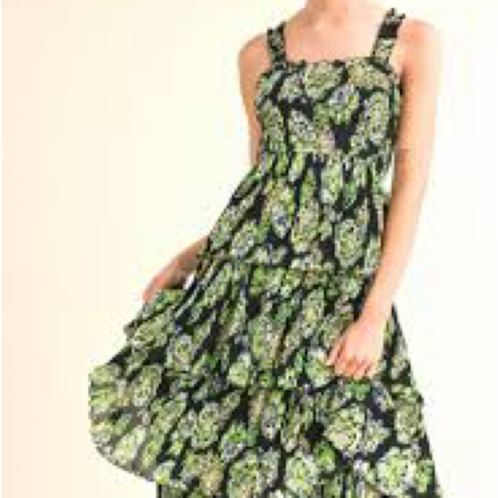 Reset by Jane - Sabine Floral Green and Black Women's Dress